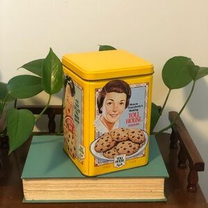 Vintage Yellow Toll House Metal Cookie Tin